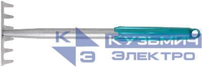 Грабли мини 6 зубьев с ручкой цельнометал. 76850