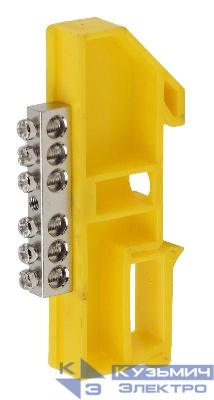 Шина PE "земля" на DIN-изоляторе ШНИ-6х9-6 NO-222-90-1 никелирован. Д желт. Эра Б0044139