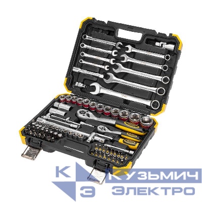 Набор инструментов 1/2 1/4 CrV 82 предмета пластик. кейс Kranz KR-66-6682