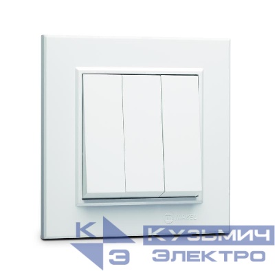 Выключатель 3 клав.1 вход 3 выхода KAREA бел. Makel 56001091