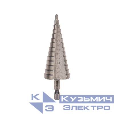 Сверло ступенчатое по металлу 4.0-30.0мм Kranz KR-12-6602