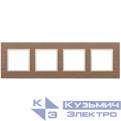 Рамка 4-м 14-5304-07 дерево Elegance ясень+сл. кость ЭРА Б0034584