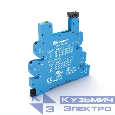 Розетка MasterBASIC с безвинт. клеммами Push-in для реле 34 серии 24В DC в комплекте пластик. клипса опции: LED FINDER 93607024