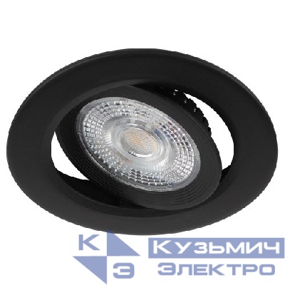 Светильник светодиодный KLLED 25A-5 4K BK 5Вт 4000К круглый поворотн. встраив. черн. Эра Б0068180