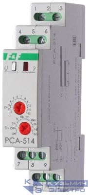 Реле времени PCA-514 2х8А 230В 2 перекл. IP20 задержка выключ. монтаж на DIN-рейке F&F EA02.001.005