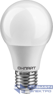 Лампа светодиодная 71 650 OLL-A60-10-230-4K-E27 10Вт грушевидная 4000К нейтр. бел. E27 1000лм 176-264В ОНЛАЙТ 71650