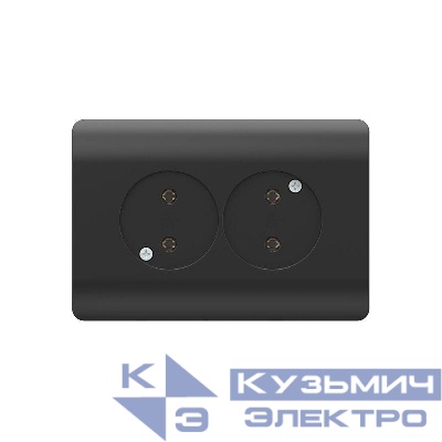 Розетка 2-м NEW3-E без заземл. защ. шторки 16А черн. CHINT 431492