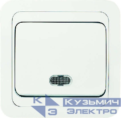 Выключатель 1-кл. СП Mimoza 10А IP20 с подсветкой бел./бел. Makel 12021