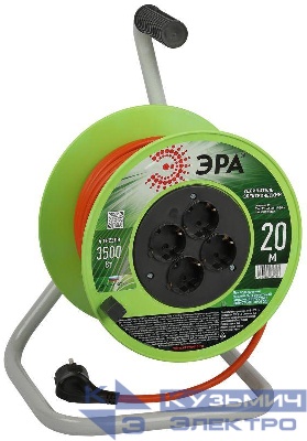 Удлинитель на катушке 4х20м с заземл. RP-4e-3x1.5-20m ПВС 3х1.5 Эра Б0056101