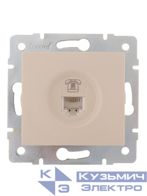 Розетка телефонная 1-м СП Karina RJ11 механизм крем. LEZARD 707-0388-137