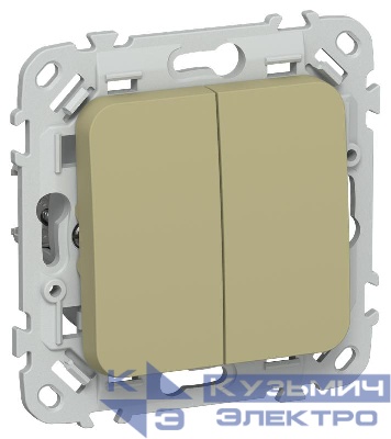 Выключатель 2-кл. СП FLITE ВС12-1-0-ФлО 10А механизм олив. IEK FI-V20-0-10-1-K26