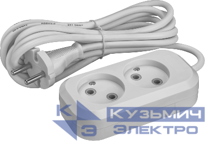 Удлинитель 2х5м без заземл. 10А IP20 90505 OPE-S-02-500-X-2х1 ОНЛАЙТ 90505