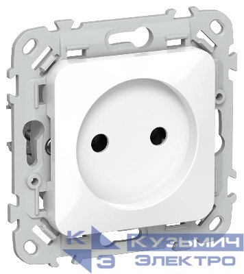 Розетка СП FLITE РС01-1-ФлБ 10А без заземл. без защ. шторок безвинтовое крепление механизм бел. IEK FI-R10-10-1-K01