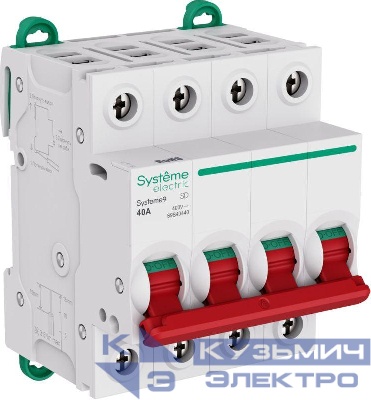 Выключатель нагрузки 4п 40А Systeme9 400В SE S9S40440