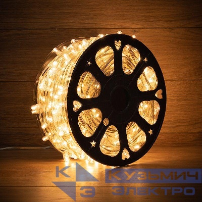 Гирлянда светодиодная "LED ClipLight" шаг 15см 665LED тепл. бел. 80Вт 12В IP65 провод ПВХ прозр. (уп.100м) Neon-Night 325-156