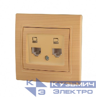 Розетка компьютерная 2-м Mira RJ45 ясень LEZARD 701-4747-141