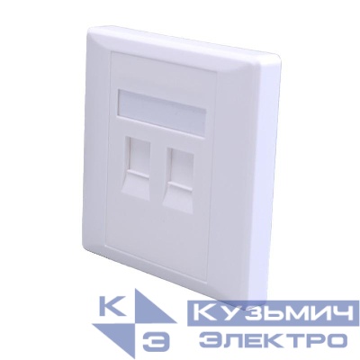 Панель лицевая 2 порта 80х80 Keystone шторка (DIY) SUPRLAN 10-0334-1