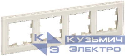 Рамка 4-м BRITE РУ-4-2-БрВа стекло ванильн. IEK BR-M42-G-K10