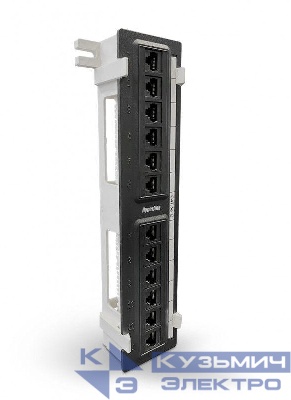 Патч-панель настенная кат.5E 12 портов RJ45 (8P8C) PPW-12-8P8C-C5e с подставкой Hyperline 15379