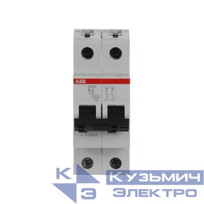 Автоматический выключатель 2п S202 B4  6kA ABB 2CDS252001R0045