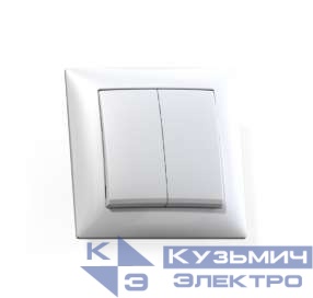 Выключатель 2-кл. СП Селена 10А IP20 С510-379 бел. Кунцево 8103
