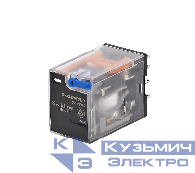 Реле 12А 2перекл. 24В DC тест кнопка LED SE RSXM2AB2BD