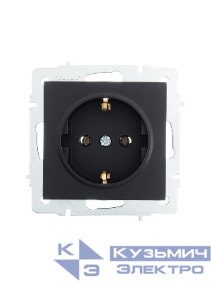 Розетка 1-м СП Vesna с заземл. ПБТ механизм черн. бархат LEZARD 742-4288-122B
