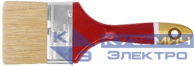 Кисть флейцевая "Классик" натуральная светлая щетина деревянная ручка 3дюйм (75мм) FIT 01097