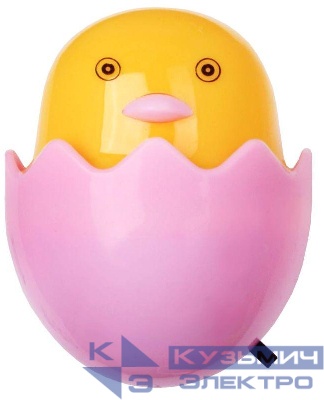 Светильник светодиодный NL-176 "Цыпленок" 220В ночник с выкл. розов. Camelion 12532