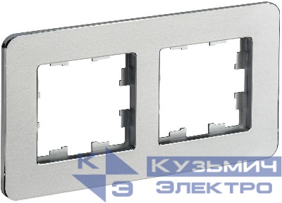 Рамка 2-м BRITE РУ-2-1-Бр метал. алюм. RE IEK BR-M22-M-01-K47