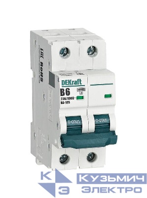 Выключатель автоматический модульный 2п B 6А 10кА ВА-105 DEKraft 13115DEK