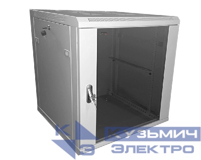 Шкаф настенный 12U серия WMA (Wall Maestro) (600х600х635), передняя дверь стекло, собранный, серый Netko  "А"