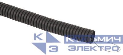Труба гофрированная d25мм с протяжкой безгалоген. трудногорючая (FRHF) черн. (уп.75м) Эра Б0068908