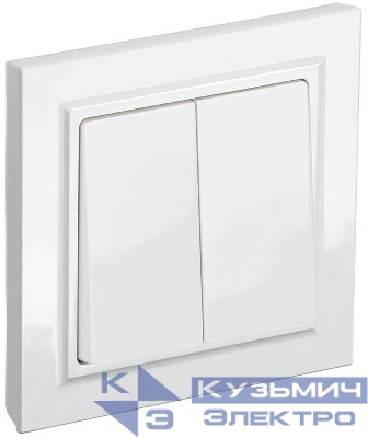 Выключатель 2-кл. СП BRITE ВСР10-2-0-БрБ 10А в сборе бел. IEK BR-V20-0-10-K01-F