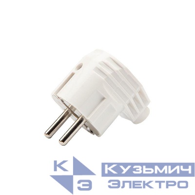 Вилка Евро угловая 16А с заземл. бел. Rexant 11-8954