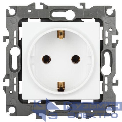 Розетка 16А 250В 2P+E Schuko Эра12 12-2101-01М бел. матов. Эра Б0065700