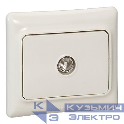 Розетка телевизионная TV СП Kaptika затухание макс. 3дБ с топологией "звезда" сл. кость Leg 782145