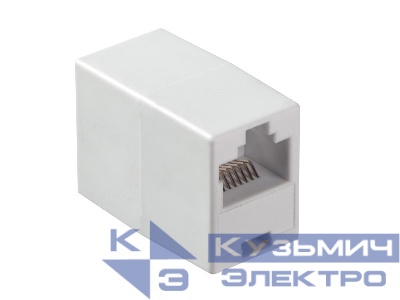 Соединительный модуль RJ45(8p8c) на RJ45(8p8c) прямой контакт/ белый, NETKO Optima