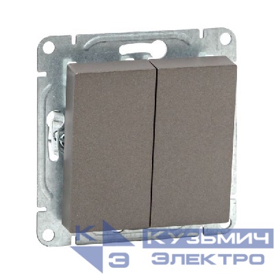 Выключатель проходной 2-кл. СП Эпика механизм мокко EKF UP1-SWM-21