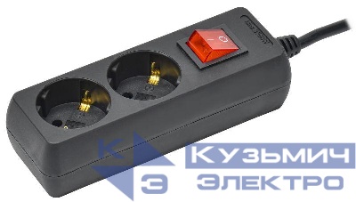 Удлинитель 2х3м с заземл. 16А IP20 У02К 250В ПВС 3х1 черн. IEK WYP10-16-02-03-ZK-K02