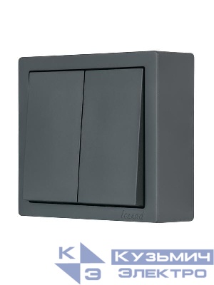 Выключатель 2-кл. ОП LETO графит LEZARD 752-3400-101