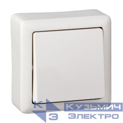 Выключатель 1-кл. ОП Хит 6А IP20 250В с изолир. пластиной бел. SE VA16-131I-B