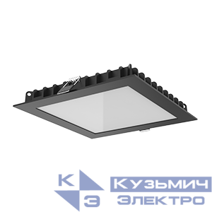 Светильник светодиодный DL-03 25Вт 3000К IP44 200х200х25 квадрат. встраив. матов. черн. RAL9005 VARTON V1-R0-T0342-10000-4402530