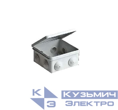 Коробка распределительная ОП 100х100х50мм 8 вводов откид. крышка IP54 сер. Ruvinil 67045
