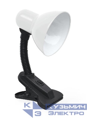 Светильник настольный СНП 21Б 40Вт E27 230В под лампу на прищепке с подвесом бел. IN HOME 4690612046815