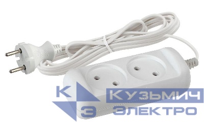 Удлинитель 2х3м без заземл. 6А IP20 UX-2-3m ШВВП 2х0.75 Эра Б0038558
