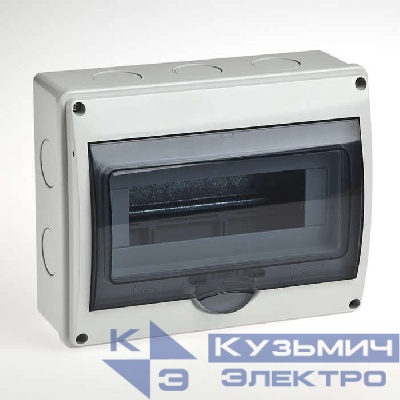 Бокс ОП Тусо 10мод. (4в) IP65 сер./дым. двер. Ruvinil 69011