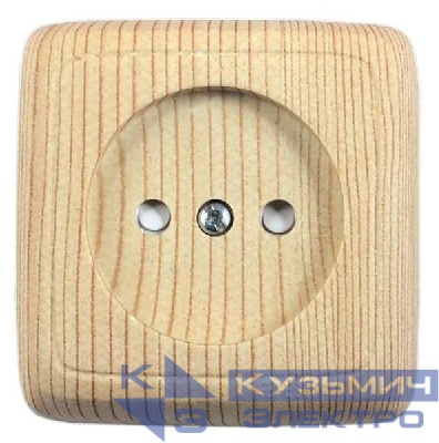 Розетка 1-м ОП Альфа 16А IP20 250В с изолир. пластиной сосна HEGEL РА16-103-02