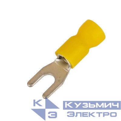 Наконечник вилочный с изолир.фланцем ПВХ легкий ввод жилы 2.5-6кв.мм М6 d6.4мм (НВИ) (уп.100шт) DKC 2C16P-EE-PVC