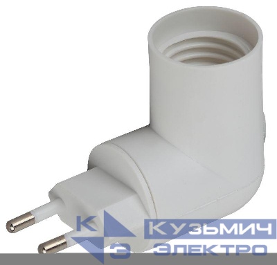 Переходник E27-S вилка-E27 с выкл. бел. ЭРА Б0027981